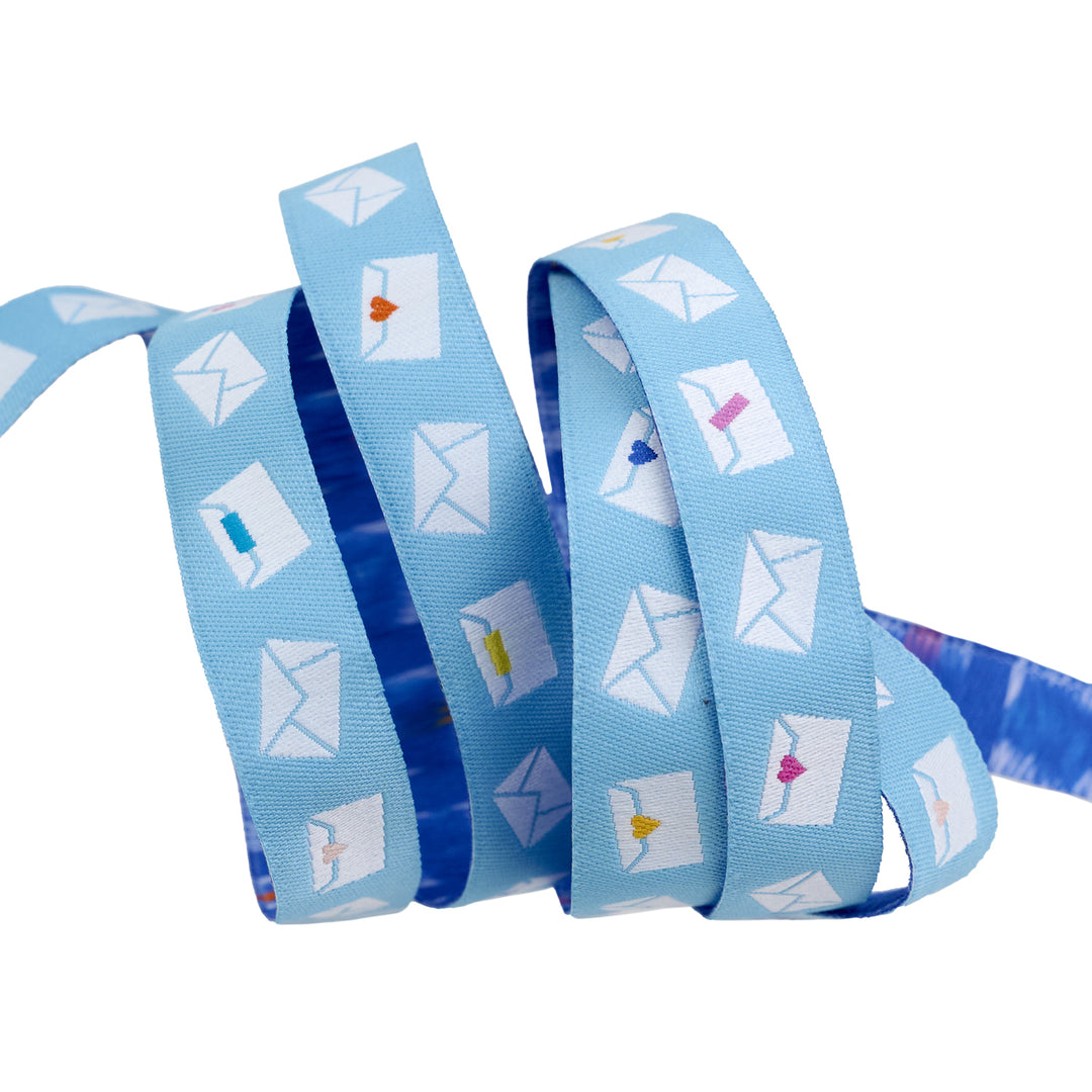 Salutations - Envelopes in Sky - 5/8" width - by Rashida Coleman Hale - 15 Yard Spool