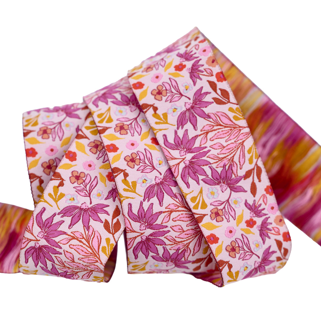 Sunset Cottage - Sunset Meadow in Pink - 1-1/2" width - by Stephanie Organes - 15 Yard Spool