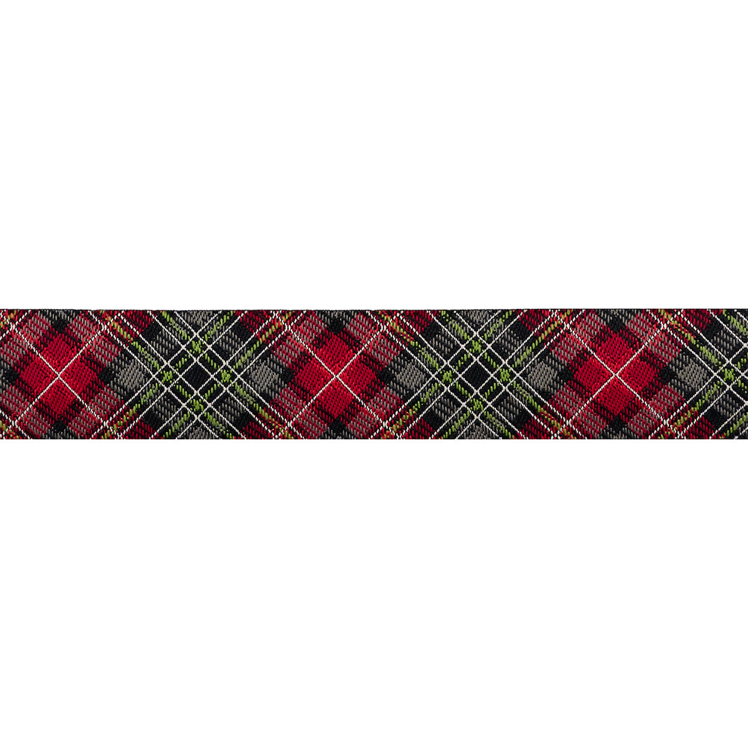 Holiday Cheer - Holiday Plaid in Raven - 7/8" width - by Stacy Iest Hsu - 15 Yard Spool