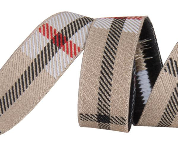 Tan Woven Plaid 5/8"