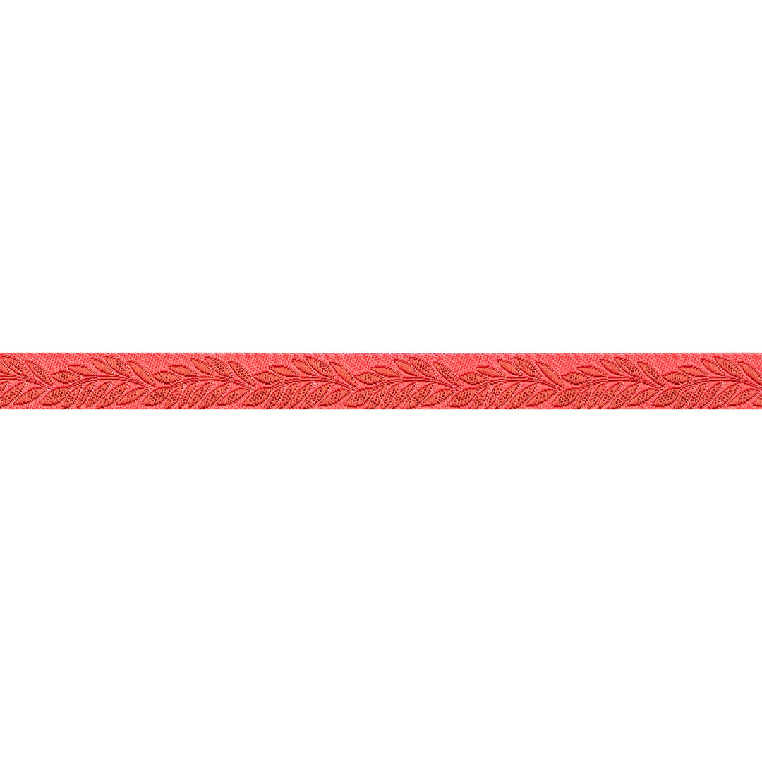 Foliage - Foliage in Coral - 3/8" width - by Sally Kelly - 15 Yard Spool