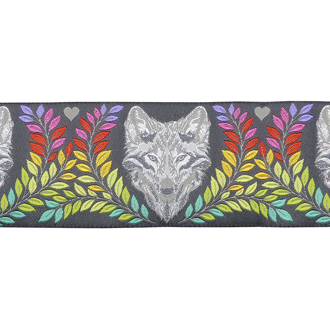 Graywork - Wolf of Pink Street in Carbon - 2" width - by Tula Pink - 15 Yard Spool