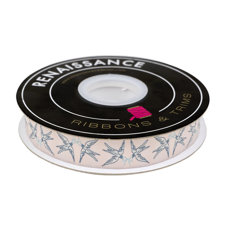 Mademoiselle - Doves and Bows - 7/8" width - by Patty Basemi - 15 Yard Spool