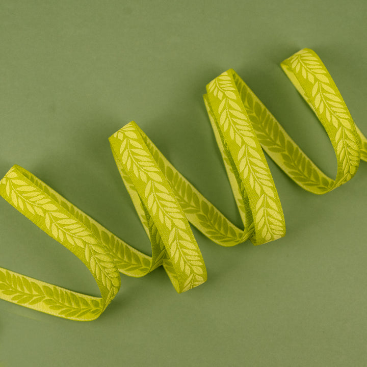 Foliage - Foliage in Citrus - 3/8" width - by Sally Kelly - 15 Yard Spool