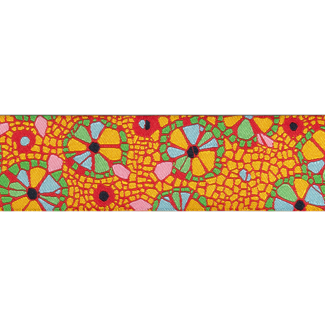 Mosaic Floral on Orange- Odile Bailloeul  - 1 1/2"