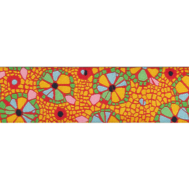 Mosaic Floral on Orange- Odile Bailloeul  - 1 1/2"