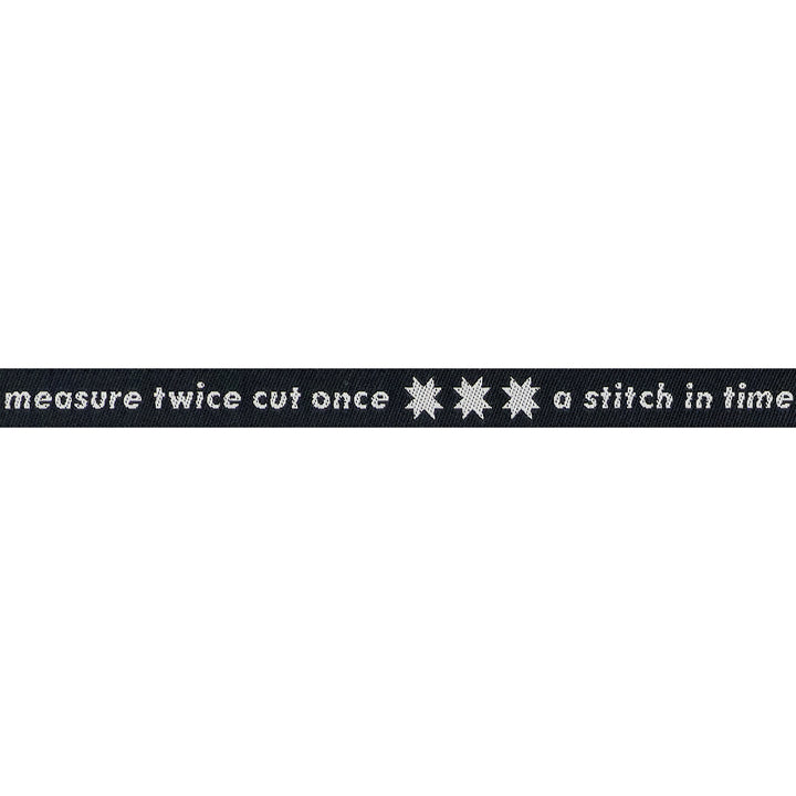 Catnap - Measure Twice in Black - 3/8" width - by Alexia Abegg - 15 Yard Spool