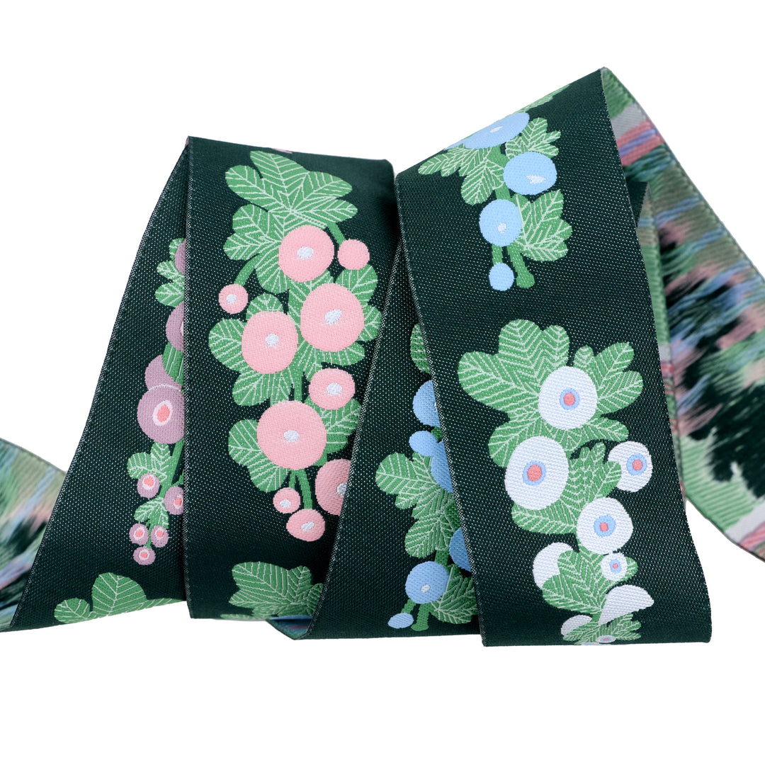 Love Letter - Hollyhock in Green 1-1/2" - by Lizzy House - 15 Yard Spool