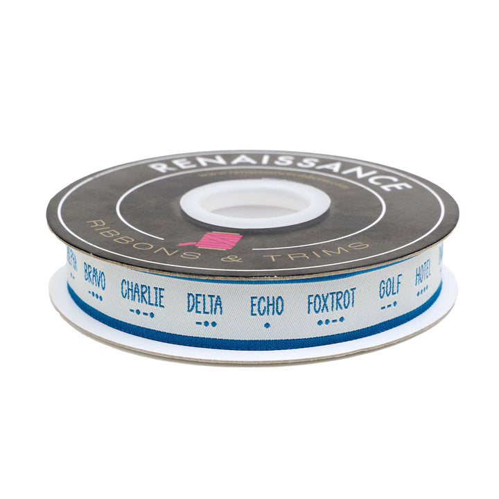 High Flight - Phonetic Alphabet - 7/8" width - by Sarah Thomas - 15 Yard Spool