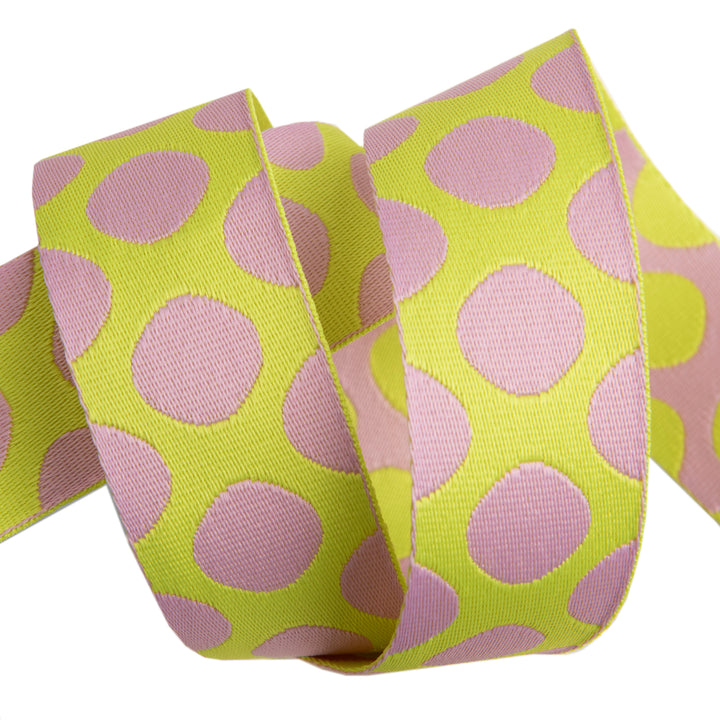 Down to Earth - Dot Webbing in Cherry Limeade 1-1/2" - by Tula Pink - 16 Yard Spool (Preorder)