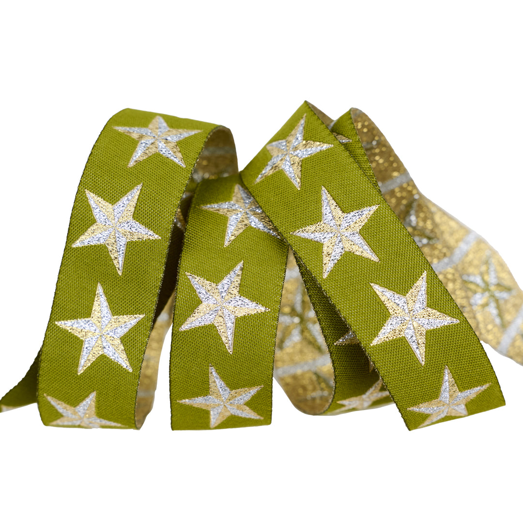 High Flight - Twinkle in Olive - 7/8" width - by Sarah Thomas - 15 Yard Spool