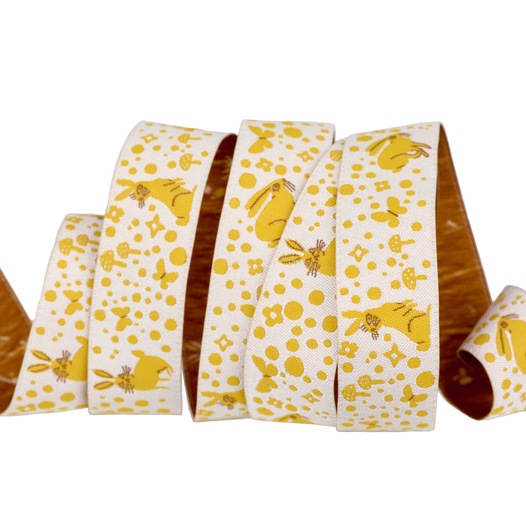 Love Letter - Bunny Dot in Gold 7/8" - by Lizzy House - 15 Yard Spool