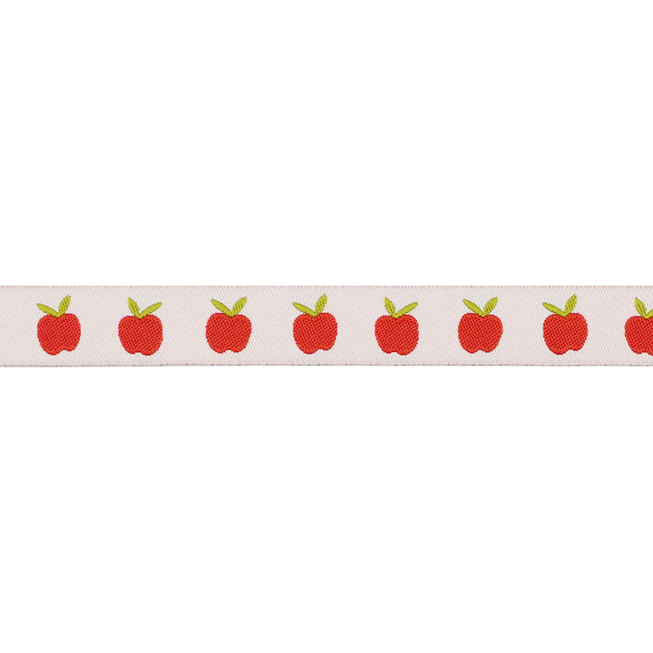 Catnap - Apples in Natural - 5/8" width - by Alexia Abegg - 15 Yard Spool