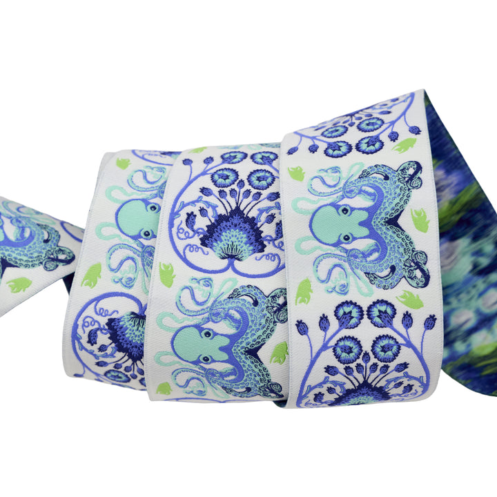 Floral Reef - Octogarden in Marine - 1-7/8" width - by Tula Pink - 15 Yard Spool