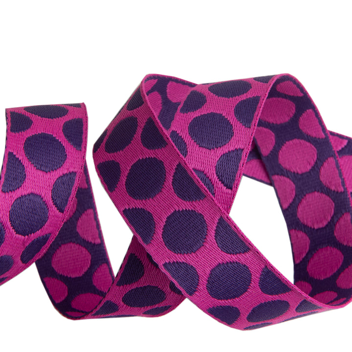Down to Earth - Dot Webbing in Plum Crazy 1" - by Tula Pink - 16 Yard Spool (Preorder)