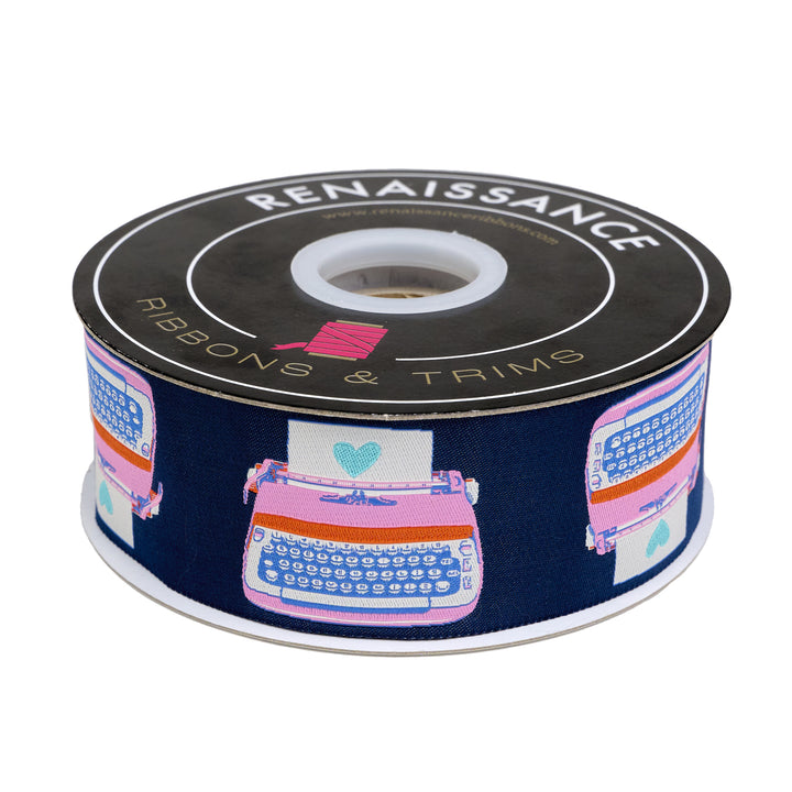 Best Day - Typewriters in Teal 2" - by Melody Miller - 15 Yard Spool
