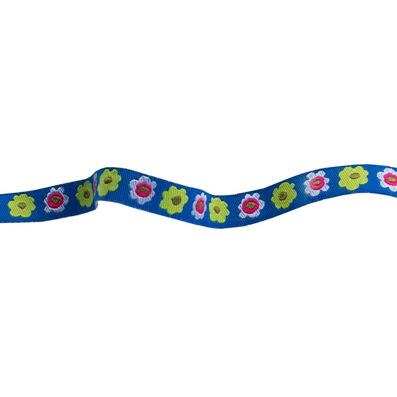 Narrow Blue Flowers row - 3/8" - Kaffe Fassett