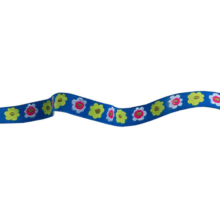 Narrow Blue Flowers row - 3/8" - Kaffe Fassett