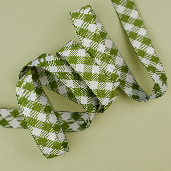 My Secret Garden - Garden Gingham in Leafy - 5/8" width - by Stacy Iest Hsu - 15 Yard Spool
