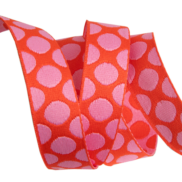 Down to Earth - Dot Webbing in Pinkerberry 1" - by Tula Pink - 16 Yard Spool (Preorder)