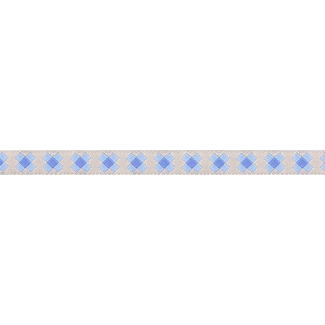 Patchwork in Blue - 3/8" width - Meadow - 15 Yard Spool