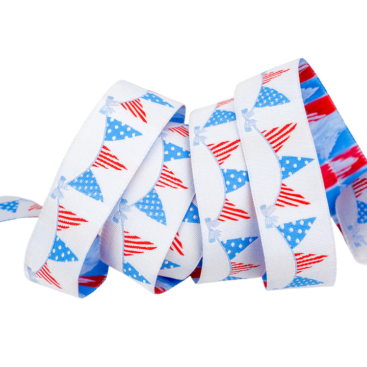 250th Birthday - Flag Banner - 1" width - by Renaissance Ribbons - 15 Yard Spool