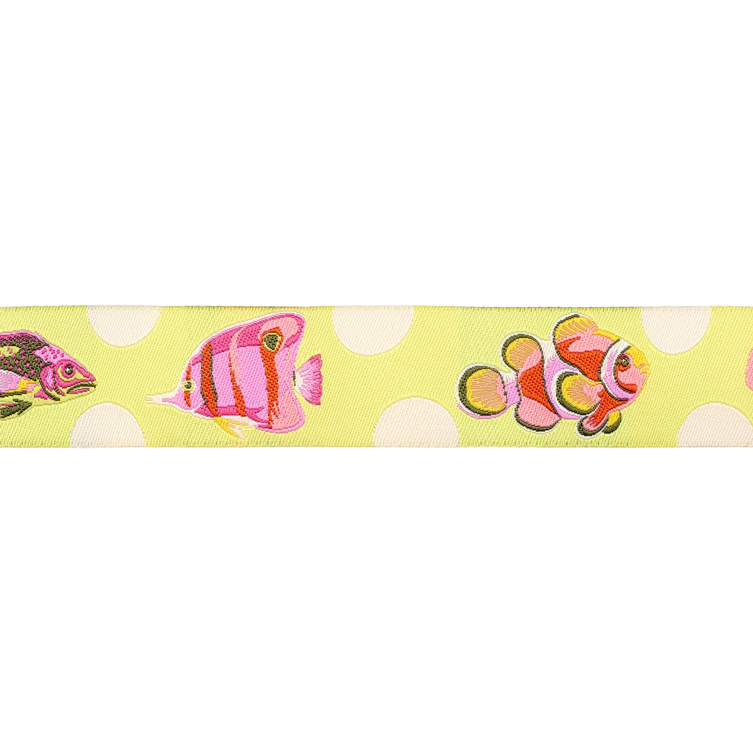 Floral Reef - School Crossing in Seagrass - 1" width - by Tula Pink - 15 Yard Spool
