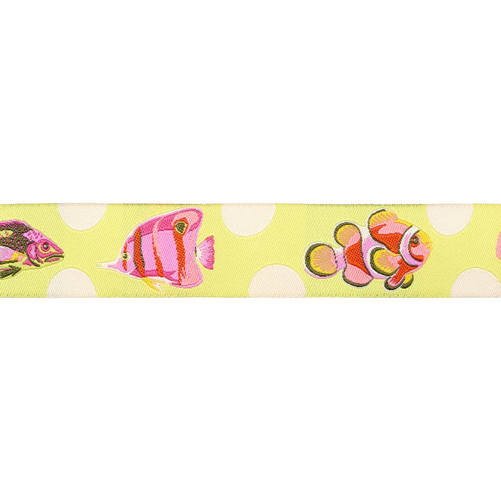 Floral Reef - School Crossing in Seagrass - 1" width - by Tula Pink - 15 Yard Spool