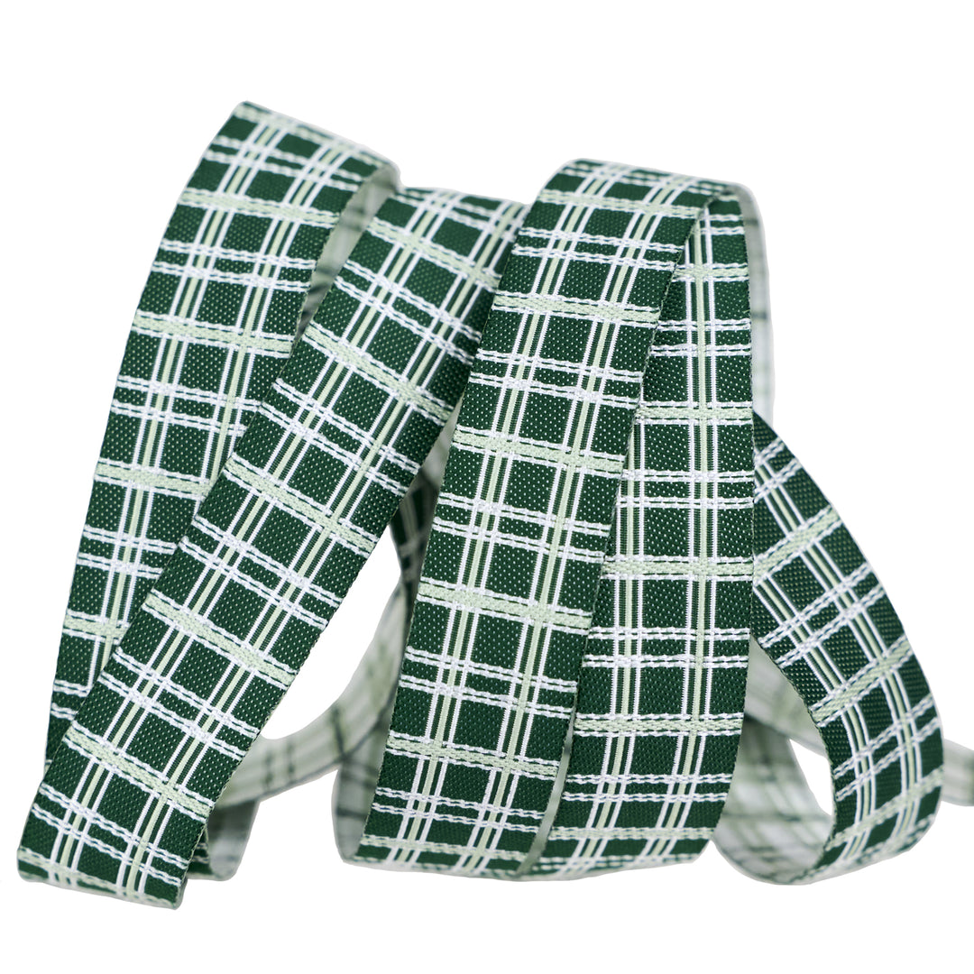 Mistletoe and Holly - Winter Plaid - 5/8" width - by Beverly McCullough - 15 Yard Spool
