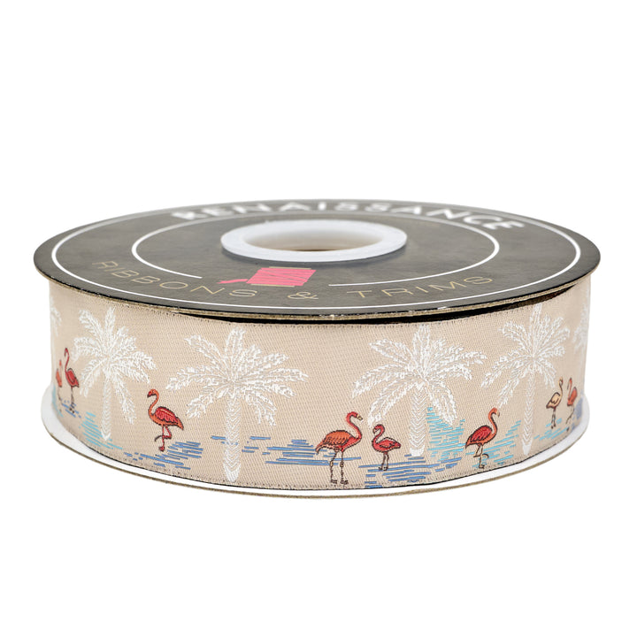 Gulf Breeze - Flamingo Paradise - 1-1/2" width - by Becca Plymale - 15 Yard Spool