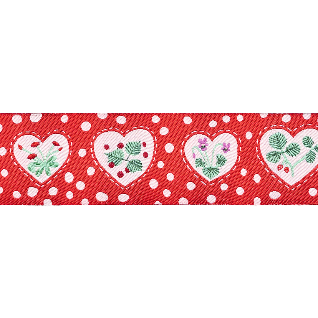 Funny Valentine - Sweet Hearts in Red - 1-1/2" width - by Lizzy House - 15 Yard Spool