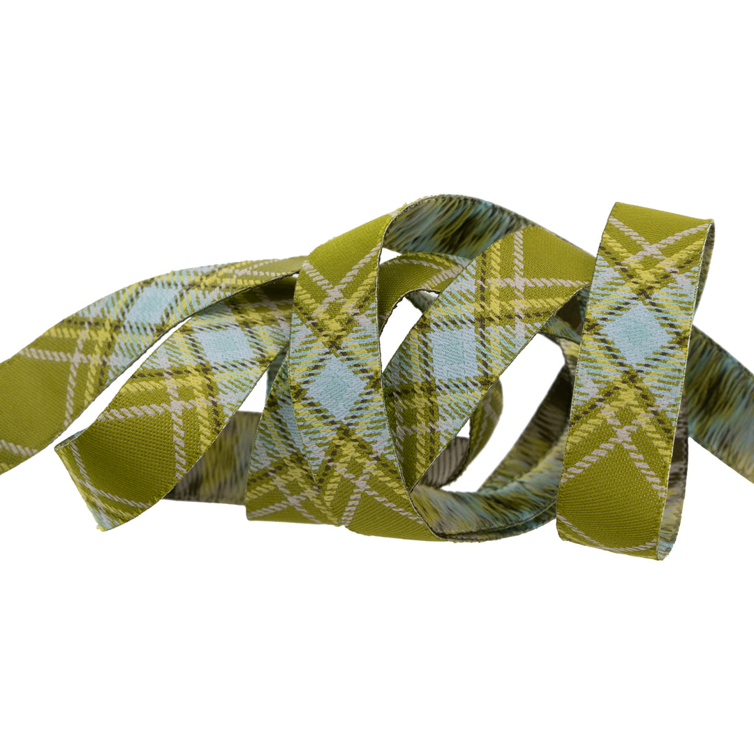 Plaid Diagonal in Fern - 5/8" width - The Great Outdoors by Stacy Iest Hsu - 15 Yard Spool