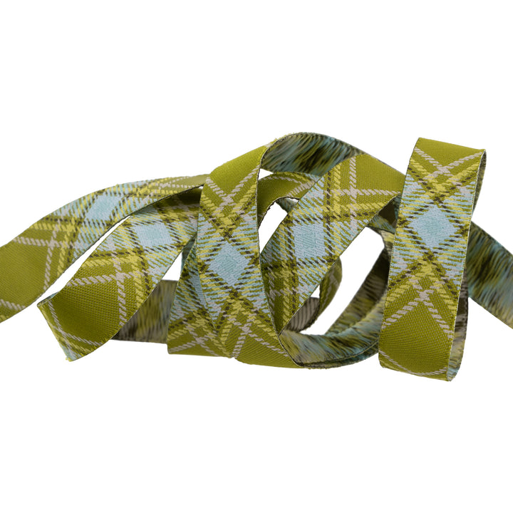 Plaid Diagonal in Fern - 5/8" width - The Great Outdoors by Stacy Iest Hsu - 15 Yard Spool