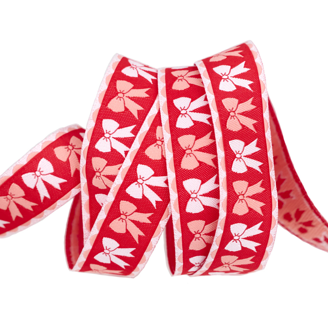 Mistletoe and Holly - Tied Bows - 7/8" width - by Beverly McCullough - 15 Yard Spool