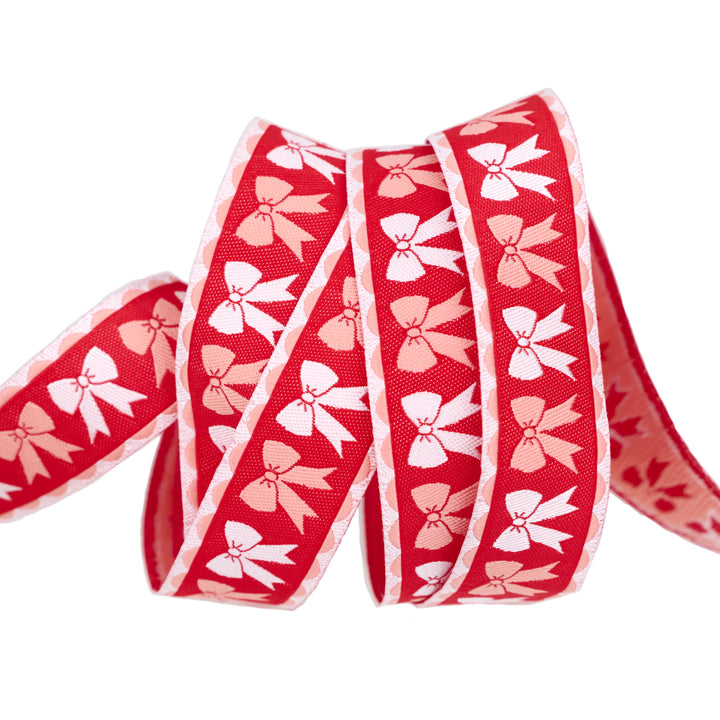 Mistletoe and Holly - Tied Bows - 7/8" width - by Beverly McCullough - 15 Yard Spool