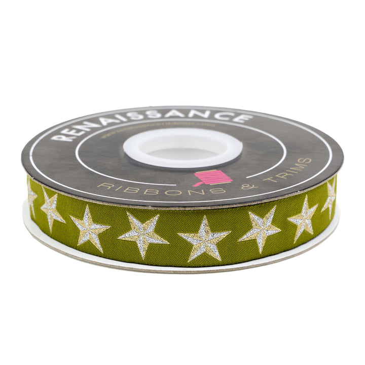 High Flight - Twinkle in Olive - 7/8" width - by Sarah Thomas - 15 Yard Spool