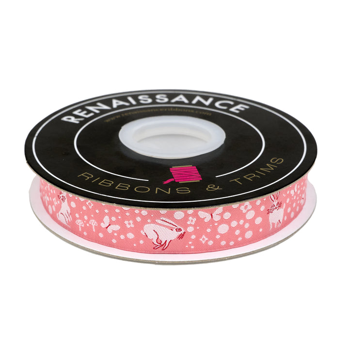 Love Letter - Bunny Dot in Pink 7/8" - by Lizzy House - 15 Yard Spool