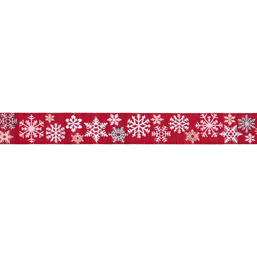 Mistletoe and Holly - Sweet Snowflakes - 5/8" width - by Beverly McCullough - 15 Yard Spool