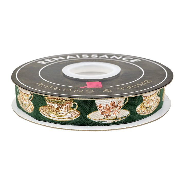 Spruce - Cup of Tea - 7/8" width - by Sharon Holland - 15 Yard Spool