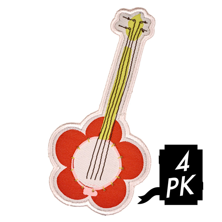 The Genesis of a Journey - Flower Banjo - Iron-On Label - PRO 4 PACK