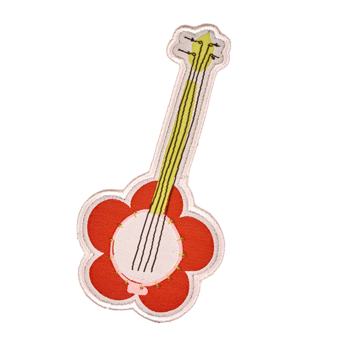 The Genesis of a Journey - Flower Banjo - Iron-On Label - PRO 4 PACK