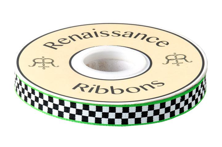 Checkerboard/ green edges-Mary Engelbreit -5/8"