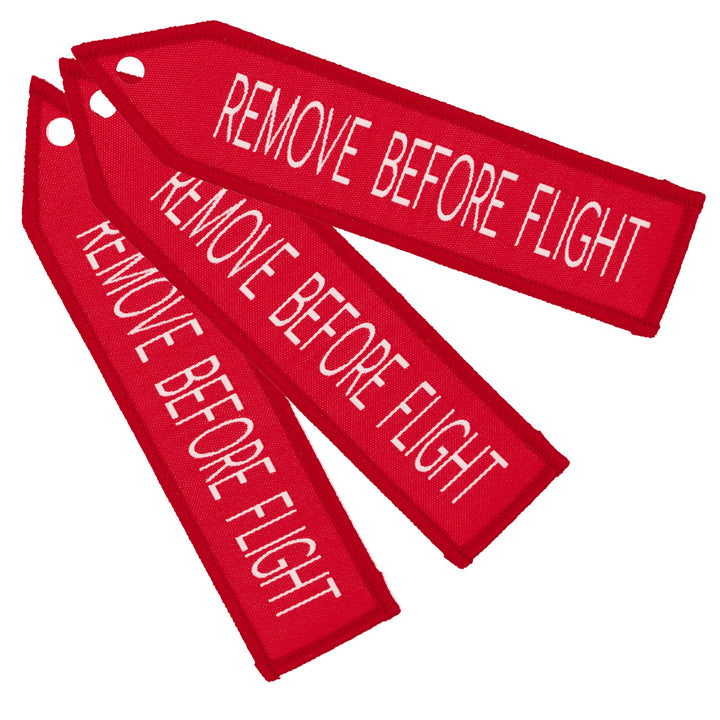 High Flight - Remove Before Flight - by Sarah Thomas - 30x127mm - Iron-On Applique Patch - 3 Pack