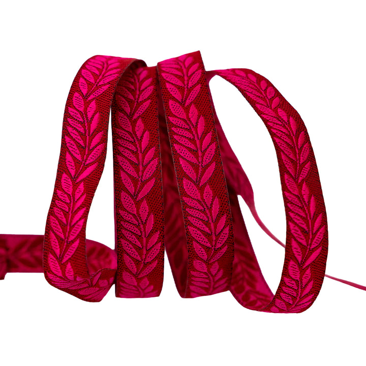 Foliage - Foliage in Berry - 3/8" width - by Sally Kelly - 15 Yard Spool