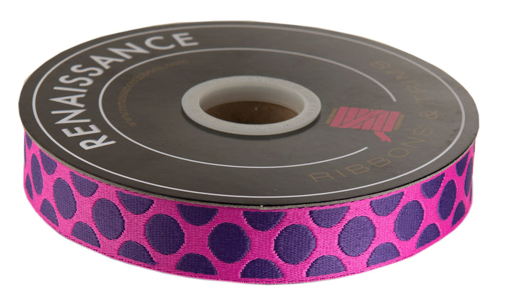Down to Earth - Dot Webbing in Plum Crazy 1" - by Tula Pink - 16 Yard Spool (Preorder)