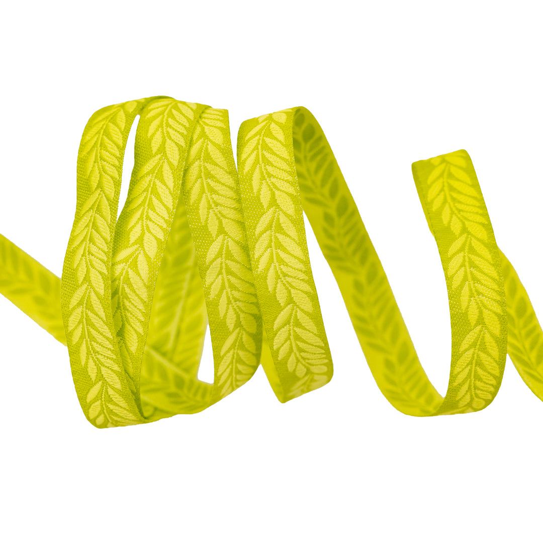 Foliage - Foliage in Citrus - 3/8" width - by Sally Kelly - 15 Yard Spool