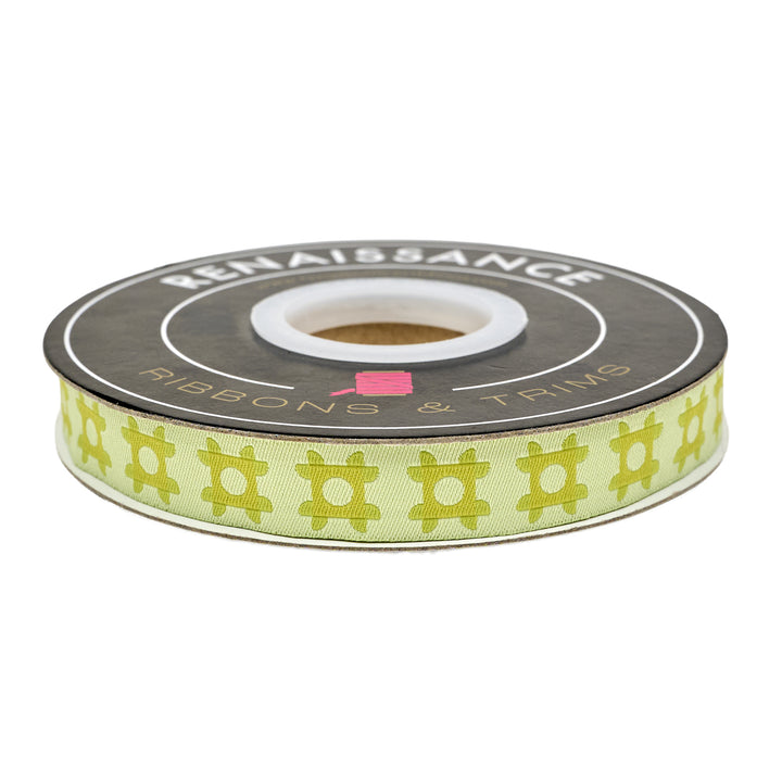 The Genesis of a Journey - Patchwork Piazza in Citron - 5/8" width - by Genesis Hall - 15 Yard Spool