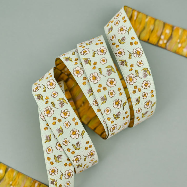 Celestial Garden - Ditsy Floral - 7/8" width - by Alexandra Bordallo - 15 Yard Spool