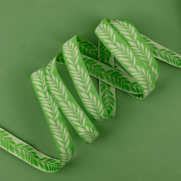 Foliage - Foliage in Grass - 3/8" width - by Sally Kelly - 15 Yard Spool