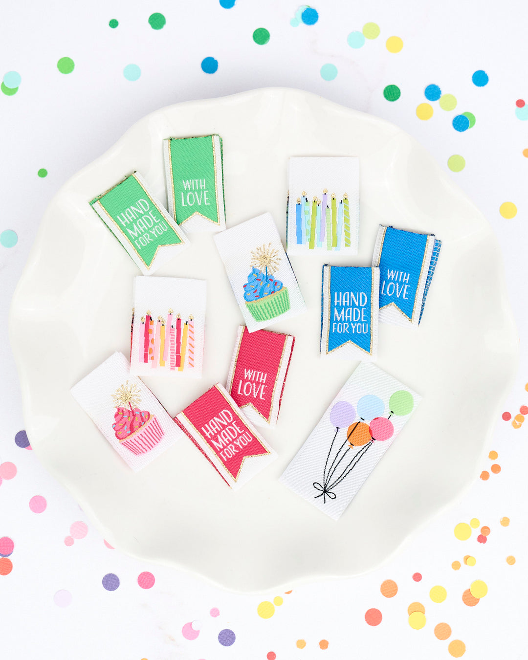 Happy Birthday - Woven Label Pack - 8 PACK